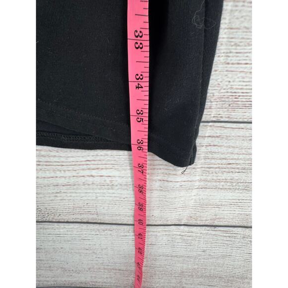 Leith Ruched Bodycon Dress Womens Small Black Long Sleeve Shirt Dress - Picture 8 of 8